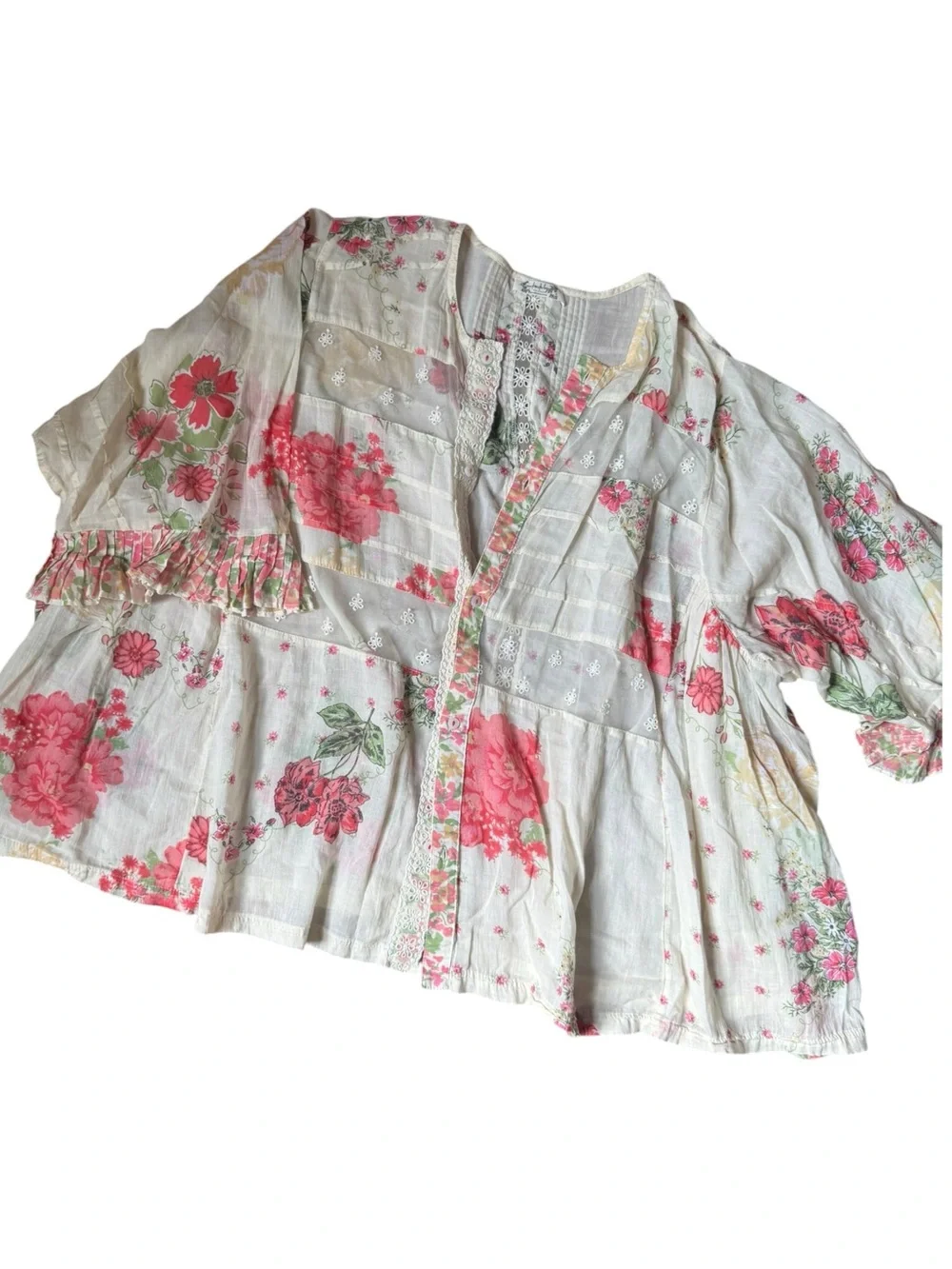 Free People Hey Lover Floral Printed Flowy Top - Picture 3 of 7